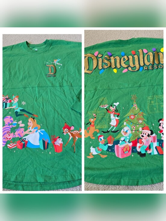 Disney Tops - Disney Parks Classics Disneyland Holiday Greetings Spirit Jersey Green Adult NEW
